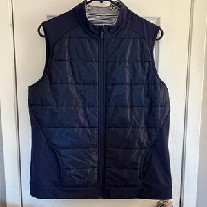 Southern Tide Quilted Navy Sleeveless Jacket Vest